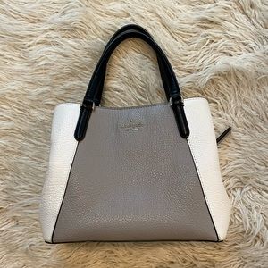Kate Spade New York handbag gray, black and white leather with shoulder strap